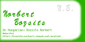 norbert bozsits business card